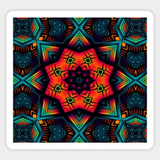 Neon Geometric Mandala Sticker